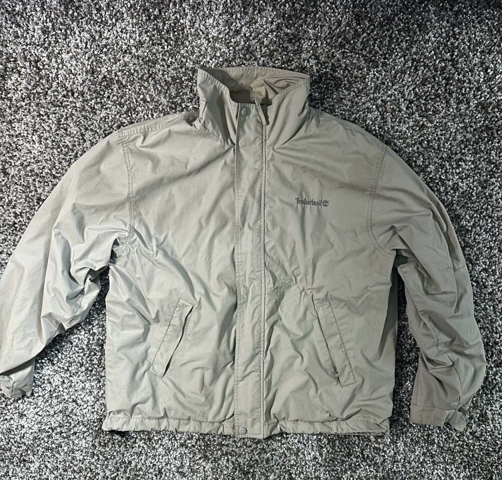 Timberland Weathergear Vintage Beige Full Zip Jacket Size L